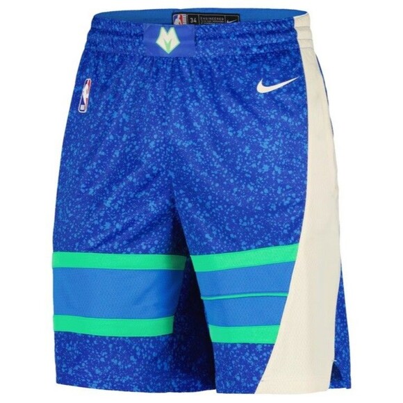 Nike Men's Royal Milwaukee Bucks 2023/24 City Edition Swingman Shorts Nwt Size S - Picture 2 of 6